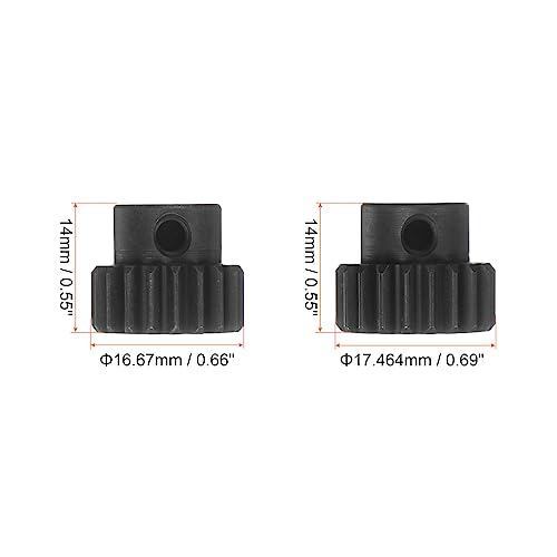 HARFINGTON 32P Hardened Pinion Motor Gear Set 2pcs 19T 20T Fit 5mm RC Motor Shaft 0.8 Metric Pitch 32 Pitch Gears for RC Car, with Hex Key - style: 19T 20T