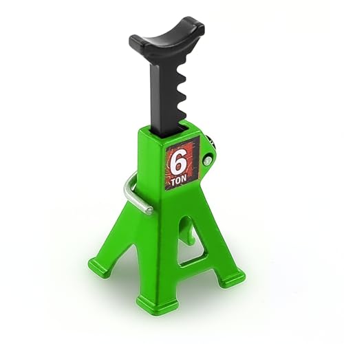 4pcs 1/24 RC Scale Metal Mini Toy Jack Stands for Simulation Compatible with 1/18 and 1/24 RC Crawler Cars SCX24, AX24, TRX4M, FCX24 (Green) - color: Green