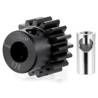 Steel 32P 5mm Pinion Gear 17T Motor Gears for RC Car Upgrade Parts | 1/5 1/6 1/8 1/10 1/14 1/16 1/18 Buggy Monster Truck Drift Off-Road Crawler - size: 17T