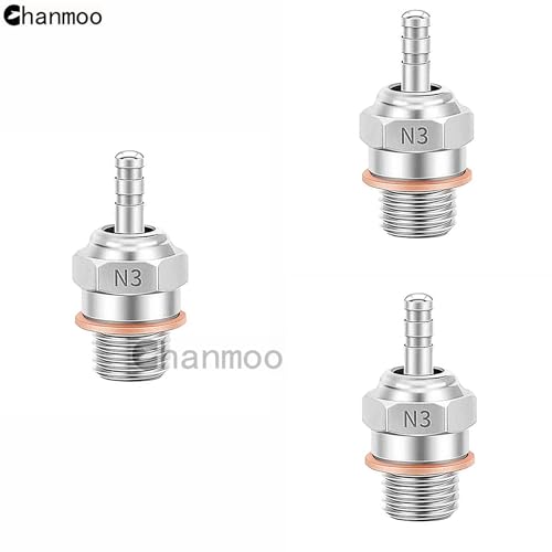 RC Glow Plugs No.3 N3#3 70117H Hot Spark Nitro Engine Parts Replace OS for 1/8 1/10 Scale RC Car Truck Buggy Traxxas Losi HPI Redcat HSP Himoto 3PCS - size: N3 3PCS