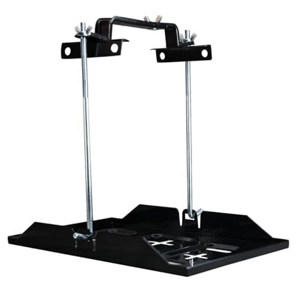 Battery Hold Down Tray Kit Metal Battery Tray Holder with Adjustable Bracket Clamp for Cars Boats Marine - size: 10.06-inch Bolt with 13.38-inch Battery Tray