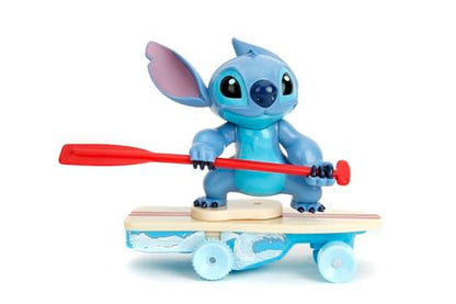 Jada Radio Control Stitch with Surfboard - 2.4 GHz - Straight Forward and Reverse Curve - 1 Channel - Integrated Figure - for Children from 3 Years - 25 cm - (253074009)