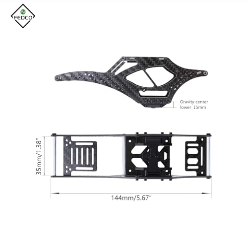 SCX24 LCG Chassis Carbon Fiber Chassis Frame Kit for Axial SCX24 Upgrade Parts 1/24 RC Crawler