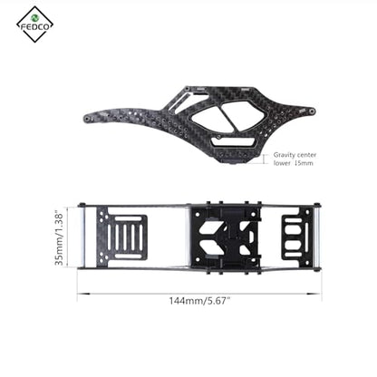 SCX24 LCG Chassis Carbon Fiber Chassis Frame Kit for Axial SCX24 Upgrade Parts 1/24 RC Crawler