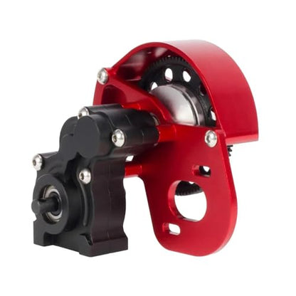RC Gearbox Compatible with Axial SCX-10 II SMT10 AX10 VS4-10 Gear Transmission Gearbox Set 1/10 RC Car Crawler Upgrade Parts(Red) - color: Red