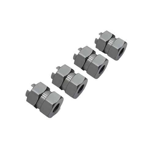 4Pcs Aluminum Extended 7mm Hex Wheel Hubs Extension Adaptor Combiner Coupler+4MM Extenders for 1/24 Axial SCX24 90081 AXI00005 AX100002 AXI00001 AXI00006 AXI00004 RC Crawler Car (Titanium) - color: Titanium