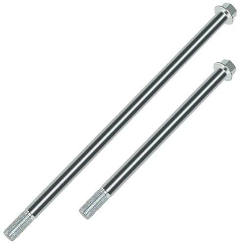 14mm 325mm Mini Bike Rear Axle + 225mm Front Axle Kit for CT200U | 14mm Rear and Front Axle Kit Compatible with Coleman CT200U Minibike 196CC 200CC 6.5HP Engine Parts 15mm Chain Adjuster - color: silver