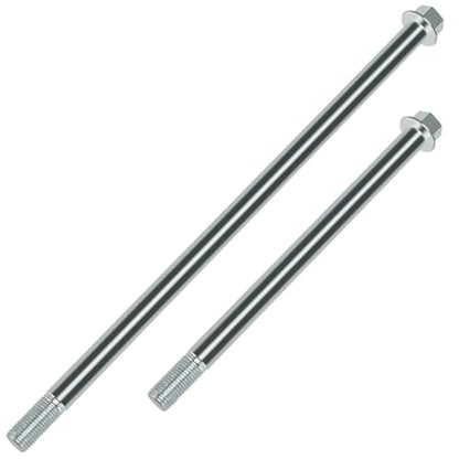 14mm 325mm Mini Bike Rear Axle + 225mm Front Axle Kit for CT200U | 14mm Rear and Front Axle Kit Compatible with Coleman CT200U Minibike 196CC 200CC 6.5HP Engine Parts 15mm Chain Adjuster - color: silver