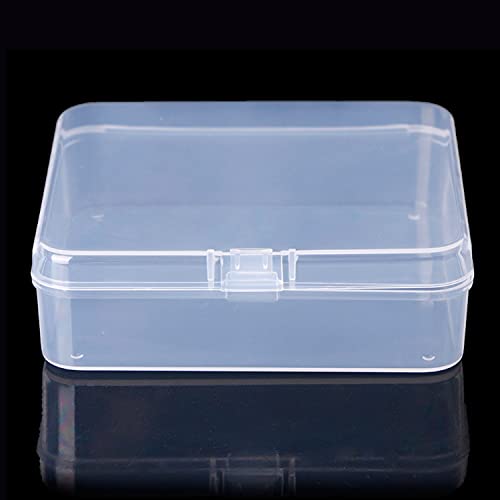 Rocutus Clear Plastic Beads Storage Containers Empty Mini Storage Container Box,12 Pack Plastic Storage Containers with Lids,Bead Storage Box with Hinged Lid for Beads(4.5 x 3.3 x 1.1 inch) - size: 4.5 x 3.3 x 1.1 inch