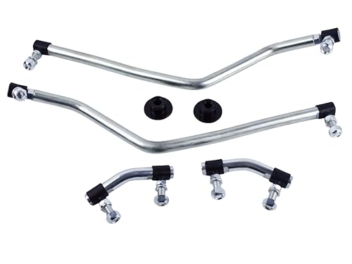 Steering Drag Link Set LH/RH for Husqvarna Craftsman Poulan Mower, 6 Pack | Replaces 436884 436885 436887, Adjustable Ends, 4130 Zinc Coated Steel, Includes Pivot Links & Dust Caps