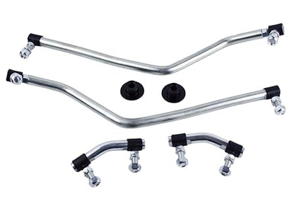 Steering Drag Link Set LH/RH for Husqvarna Craftsman Poulan Mower, 6 Pack | Replaces 436884 436885 436887, Adjustable Ends, 4130 Zinc Coated Steel, Includes Pivot Links & Dust Caps