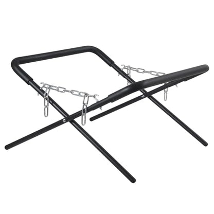 Folding Work Stand (1-Pack), 500-Pound Adjustable Folding Stand for Automotive Repair, Woodworking & Surfboards, Black