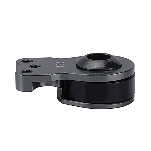 DJX Aluminum 25T Servo Saver 3 Holes Adjustable Hi-Torque Servo Horn for 1/8 1/10 Remote Control Car Boat (Titanium) - color: Titanium