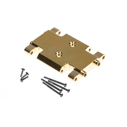 Skid Plate Transmission Mount for AX24,Brass Mount for AX24 XC-1, 21 Grams, Upgrades Parts for 1/24 RC Crawler Car - color: Brass-gold