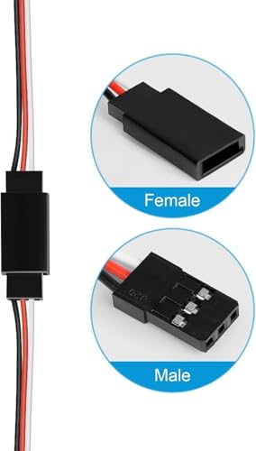 14PCS JR Style Servo Extension Cable, 1 JR Male to 1 Female JR Y Harness, 50cm/60cm/100cm Male to Female Servo Extension for RC Car ect. (50cm*6pcs, 60 * 6pcs, 100cm*2pcs, Total 14pcs) - size: 50/60cm 6pcs & 100cm 2pcs(1 JR Male to 1 Female)