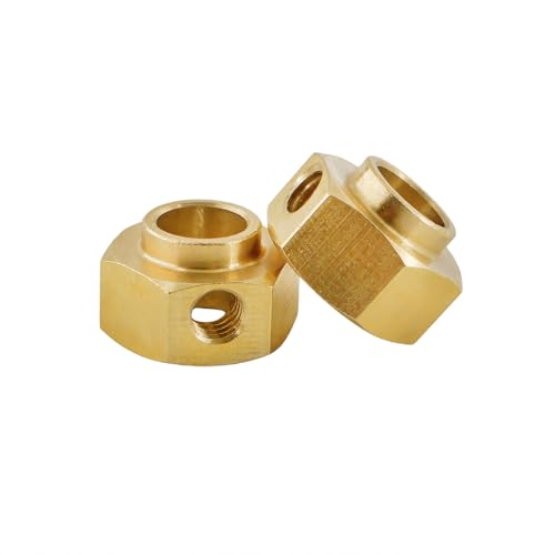 12mm Brass Wheel Hex Extension Adapters Compatible with TRX4 TRX6 1/10 RC Crawlers, Heavy Duty Wheel Hub Spacers, 4PCS (6mm)