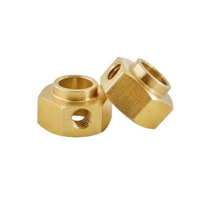 12mm Brass Wheel Hex Extension Adapters Compatible with TRX4 TRX6 1/10 RC Crawlers, Heavy Duty Wheel Hub Spacers, 4PCS (6mm)