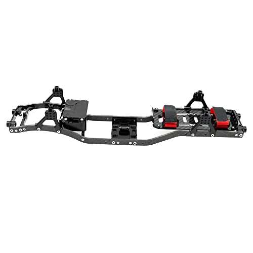 1/10 RC Crawler Carbon Fiber Girder 4MM CNC Metal Car Chassis Frame Body Kit Parts for Axial SCX10 II Rock Off Road Truck (Black) - color: Black