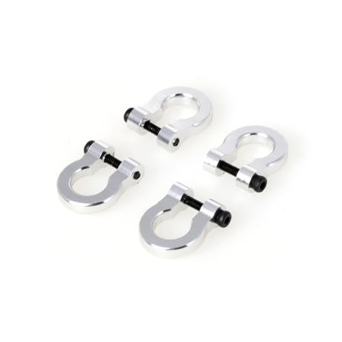 LCX 1/10th RC Crawler Car 4PCS Aluminum Bumper Tow Shackle Set for TRX4 TRX6 SCX10 II SCX10 III SCX10 PRO Gen7 Gen8 Gen9, Upgrades Parts Accessories (Silver - CNC) - color: Silver - Cnc