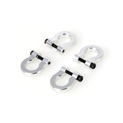 LCX 1/10th RC Crawler Car 4PCS Aluminum Bumper Tow Shackle Set for TRX4 TRX6 SCX10 II SCX10 III SCX10 PRO Gen7 Gen8 Gen9, Upgrades Parts Accessories (Silver - CNC) - color: Silver - Cnc