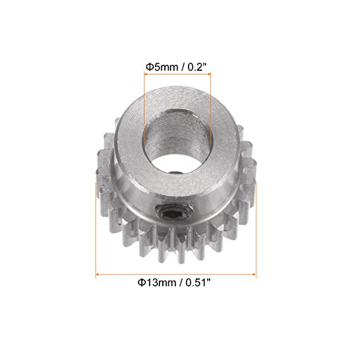 HARFINGTON Pinion Gear 5mm Bore 24T Mod 0.5 Stainless Steel Spur Diff Differential Motor Gear RC Car Replacement Parts - style: 24T