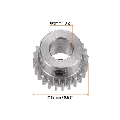 HARFINGTON Pinion Gear 5mm Bore 24T Mod 0.5 Stainless Steel Spur Diff Differential Motor Gear RC Car Replacement Parts - style: 24T