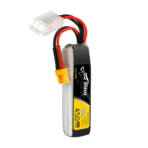 TATTU 450mAh 2S1P 95C 7.6V High Voltage Lipo Battery Pack with XT30 Plug - Long Pack(1Pcs)