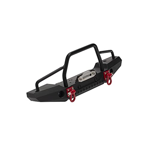 RC Model Metal Front Bumper with 2 LED Light - Compatible with 1/10 RC Crawler Car Traxxas TRX4, Axial SCX10 Upgrade Parts