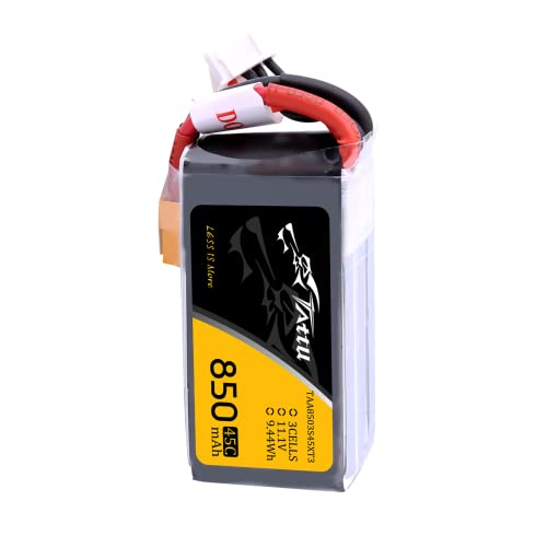 TATTU 850mAh 11.1V 45C 3S LiPo Battery Pack with XT30 Plug for Multirotor FPV 150 180 Size Quadcopter - size: 1 Pcs