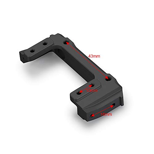 MOHERO Alloy Metal Front Bumper Mount for 1/10 AXIAL SCX10 II 90046 RC Crawler Car (Black) - color: Black