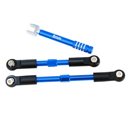 Aluminum Front & Rear Pull Rod Linkage Upgraded Set for Arrma 1/10 Gorgon Vorteks Fury Quake 2WD RC Truck,Replace#ARA330753(Blue) - color: Blue