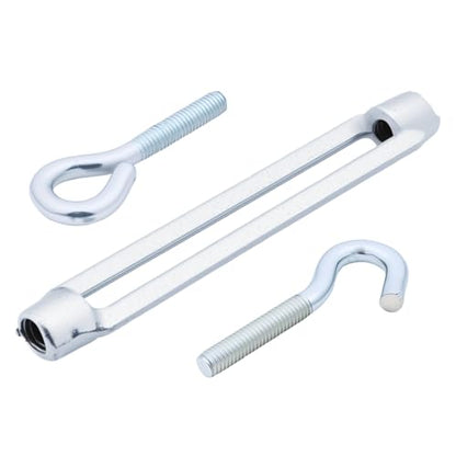 Stainless Steel Turnbuckle Kit, 10PCS Adjustable Turnbuckle Tensioner for Metal Cable Wire, Hook and Eye Tensioners for Shade Sails, Heavy Duty,Rust-Proof,1/4 inch (M6) - style: M6