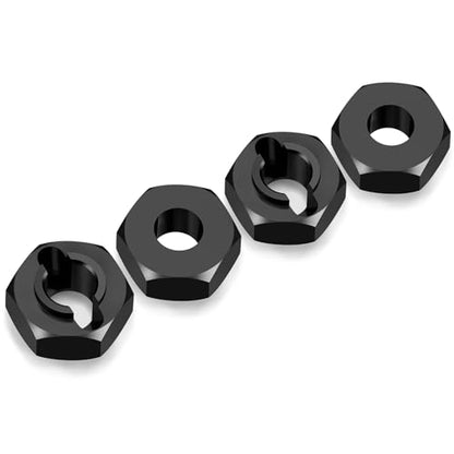 4Pcs Aluminum Wheel Hex Hubs Adapter RC Hex Combiner, Black | Upgrade Parts, For Losi 1/24 Micro-B 2WD, RC Car Buggy - color: Black
