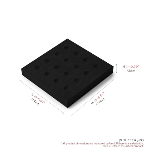 Oirlv Black Microfiber Jewelry Bead Display Tray | Soft Black Microfiber, 5.51"X5.51"X0.79", Holds Loose Stones Securely, Great for Gem Shows and Client Presentations - style: P13710