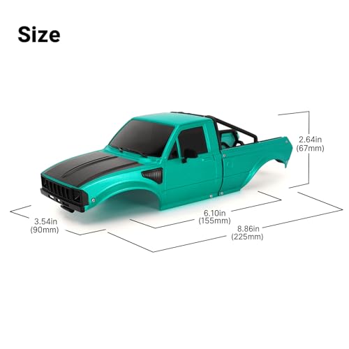 INJORA IR60 Pickup Hard Body Shell for 1/18 TRX4M Defender Bronco (Green) - color: Green
