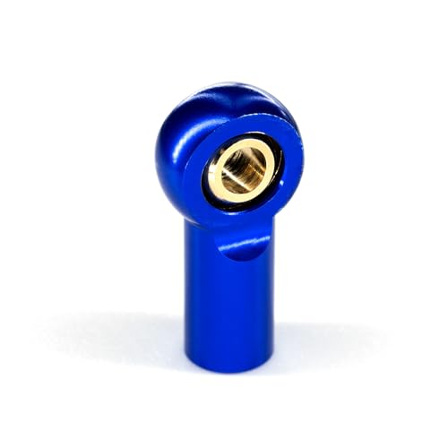 [20Pcs] M3 RC Ball Joint Rod End Links, CNC Aluminum Alloy M3 Rod Ends with Gold-Plated Copper Ball, Precision Linkage Ends for 1/10 RC Crawler Axial SCX10, Traxxas, Tamiya, Redcat -Blue - color: Blue