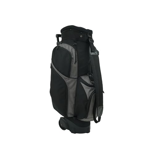 RJ Sports Spinner X Transport Wheeled Golf Cart Bag - color: Black/Heather Grey