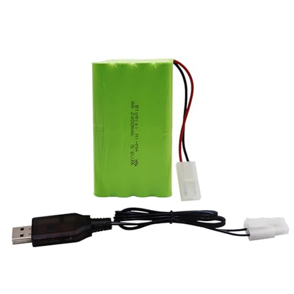 Blomiky 1 Pack 9.6V 2000mAH NiMH Rechargeable 8-Cell AA Battery Packs with Standard Tamiya Connector Plug for RC Car Truck Tank and Vehicles 9.6V Tamiya 1