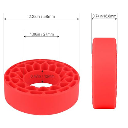 HobbyPark 1.0 Tires Silicone Inserts Foam fit 62-64mm*24mm for 1/18 1/24 Scale RC Crawler Trucks, Super Soft, 4pcs (Red) - color: Red (Large)