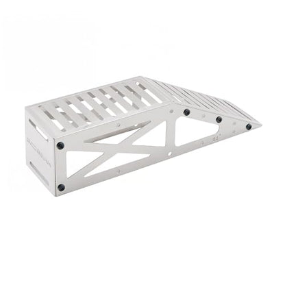 RC Crawler Ramp Obstacle for 1/18 1/24 RC Cars, Stainless Steel Rock Crawler Climbing Ramp Track Accessory with Hex Wrench (Silver) - color: Silver