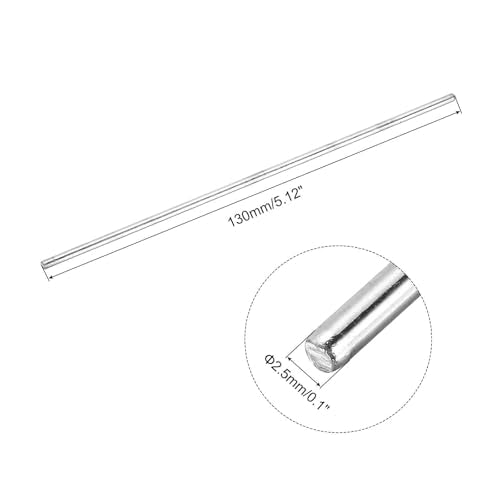 MECCANIXITY 10pcs 2.5mmx130mm Toys Shaft Round Rod Axles Drive Shaft for DIY RC Car Truck Boat Helicopter Model Part, Silver - size: 2.5mmx130mm