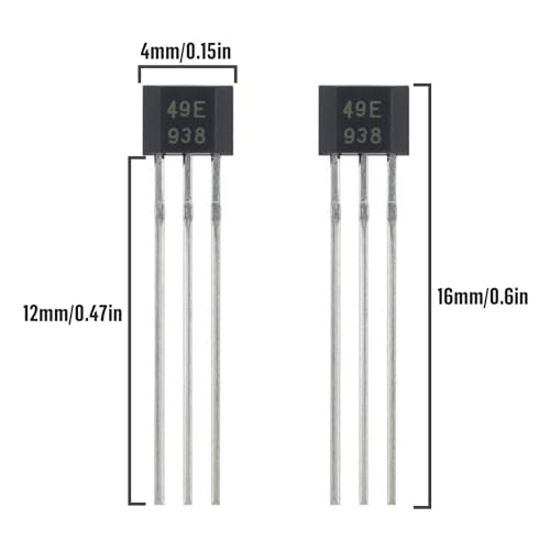 20Pcs 49E OH49E SS49E S49E TO-92S Hall Effect Sensor 3Pins Magnetic Detector - style: 49E