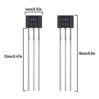 20Pcs 49E OH49E SS49E S49E TO-92S Hall Effect Sensor 3Pins Magnetic Detector - style: 49E