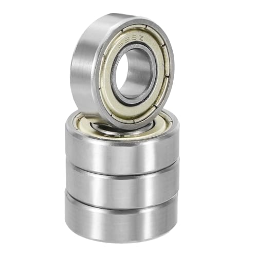 uxcell 4 Pack 698ZZ Deep Groove Ball Bearings, 8x19x6mm Chrome Steel Double Shield Bearing for Electric Motor, Home Appliances, Garden Machinery, (ABEC5) - size: 698ZZ
