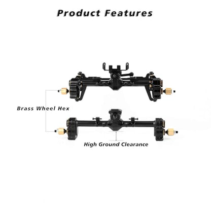 SCX24 Extended Portal Axles +10MM/Side, Front Rear High Clearance Axles for SCX24 Upgrades 1/24 RC Crawler, Extended Axial SCX 24 Axles Housing, More Tough, Durable and Steering Smooth