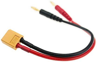 2pcs XT60 Male Connector to 4mm Bullet Connector Banana Plug RC Battery Charging Cable Adapter with 11.8inch 14AWG Silicone Wire for RC Helicopter Quadcopter Lipo Battery DJI Phantom - size: XT60 Charge Cable