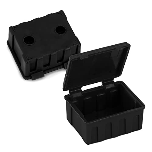 RC Simulation Mini Luggage Case Storage Box Toolbox for 1/10 RC Crawler TRX-4 SCX10 CC01 D90 Redcat Gen8 (Black)
