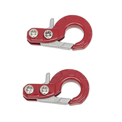 RC Crawler Winch Hooks, Metal Trailer Tow Hook for 1/10 RC Car SCX10 Tamiya CC01 D90 D110 TF2 TRX4 Accessories (Red) - color: Red