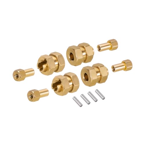 INJORA Brass +5mm Wheel Hex Hub Extenders for Axial SCX24 AX24