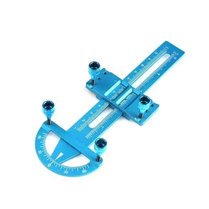 RC Car Repair Kit RC Road Car Aluminum Metal 3 in 1 Height Gauge Ruler Wheel for Up Tool Set Chassis Camber Ride Dip Angle Suspension Simple Toy Parts - color: Blue